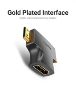 Vention 2 in 1 Mini HDMI and Micro HDMI Male to HDMI Female Adapter Black
