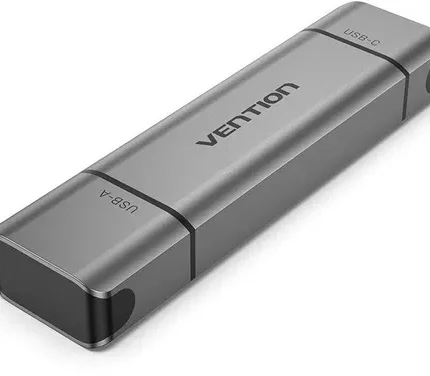 Vention 2-in-1 USB 3.0 A Card Reader(SD+TF) Gray Dual Drive Letter Aluminum Alloy Type