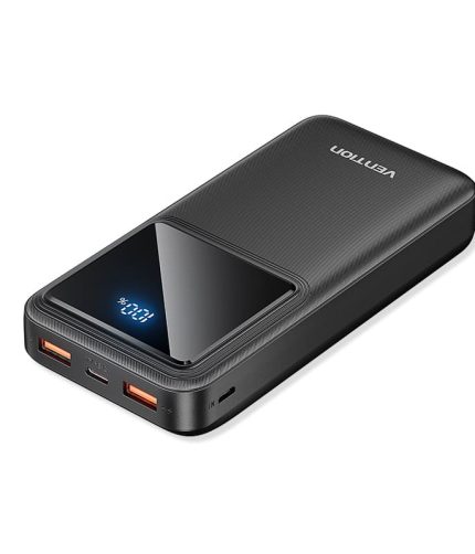 Vention 20000mAh Power Bank (Micro-USB + USB-C + USB-A + USB-A) 22.5W Black LED Display Type