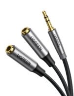 UGREEN 3.5mm Male to 2 Female Audio Cable 20cm (Black) Av134/UG- 20816