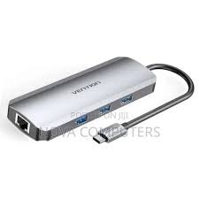 Vention USB C Multi-function 8 in 1 Docking Station to HDMI/USB3.0x3/RJ45/SD/TF/PD Docking Station 0.15M Gray Aluminum Alloy Type (100w)