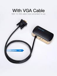 Vention 1 In 2 Out VGA Splitter Black Aluminium Alloy Type