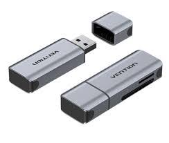 2-in-1 USB 3.0 A Card Reader(SD+TF) Gray Dual Drive Letter Aluminum Alloy Type