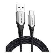 Vention Cotton Braided USB 2.0 A Male to C Male 3A Cable 1M Gray Aluminum Alloy Type