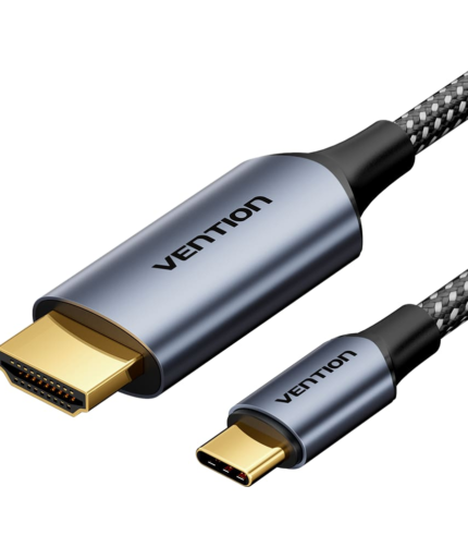 Vention CRBBF Cotton Braided USB-C to HDMI Cable 1M Black Aluminum Alloy Type