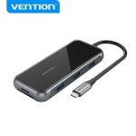 Vention USB C Multi-function 9 in 1 Docking Station HDMI/USB3.0x3/RJ45/SD/TF/TRRS 3.5mm/PD Docking Station 0.15M Gray Aluminum Alloy Type (100w)