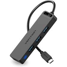 3-Port USB 3.0 Hub with Sound Card and Power Supply 0.15M Black