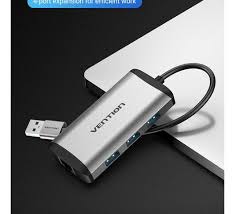 Vention USB 3.0 to USB3.0 (3 PORTS) + Gigabit Ethernet Aluminum Alloy Docking Station