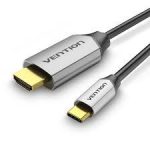 Vention Cotton Braided USB-C to HDMI Cable 1M Black Aluminum Alloy Type