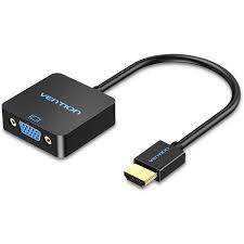 Vention VGA to HDMI Converter with Female Micro USB and Audio Port 0.15M Black Metal Type