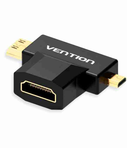 Vention AGFBO 2 in 1 Mini HDMI and Micro HDMI Male to HDMI Female Adapter Black