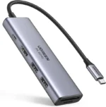 Ugreen CM195 Multifunction 7 in 1 Hub Adapter, USB-C To USB 3.0 (2 port) + USB-C + 4K HDMI + SD & TF Card reader + PD Converter (UG- 15214)