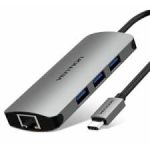 Vention USB C Multi-function 6 in 1 Docking Station, Type C TO HDMI/USB 3.0 (3 port) RJ45/PD (87W) Converter 0.5m Gray