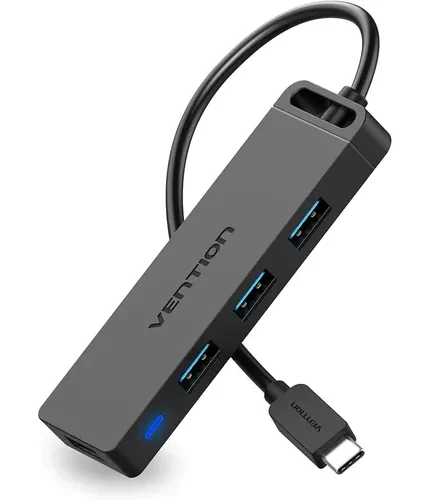 Vention 3-Port USB 3.0 Hub with Sound Card and Power Supply 0.15M Black