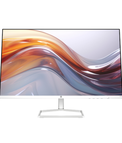 HP 527sa Series 5 27″” FHD Monitor, Integrated Speakers, White Color, Connectivity: 1 VGA, 2 HDMI 1.4, 1 3.5 mm Audio Jack (Audio Out), 1 3.5 mm Audio Jack (Audio In) – 94F48AS