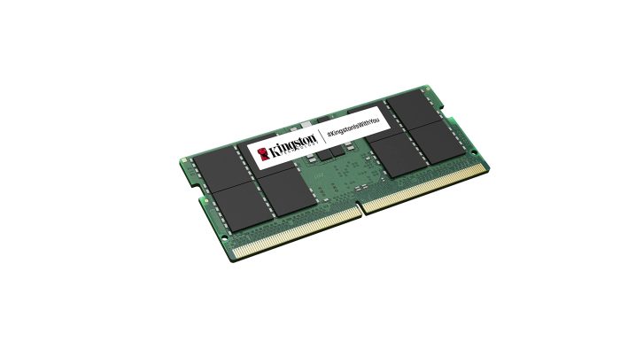 The Kingston ValueRAM KVR56S46BD8-32 is a 32GB DDR5 memory module designed for laptops and small form factor systems, offering high-speed performance and reliability for demanding applications. Detailed Specifications: Memory Capacity: 32GB Memory Type: DDR5 SDRAM Speed Rating: DDR5-5600 (PC5-44800) CAS Latency: CL46 Form Factor: 262-pin SO-DIMM Memory Rank: Dual Rank (2Rx8) Voltage: 1.1V Error Checking: Non-ECC Compatibility: Designed for laptops and small form factor systems supporting DDR5 SO-DIMM modules