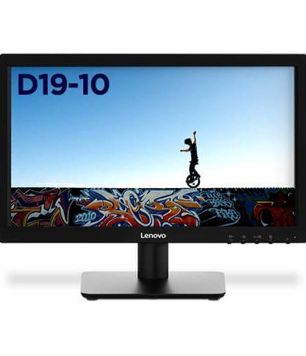 Lenovo D19-10 18.5"" HD Monitor, Black Color, Connectivity : VGA, HDMI 1.4 - 61E0KCT6EU