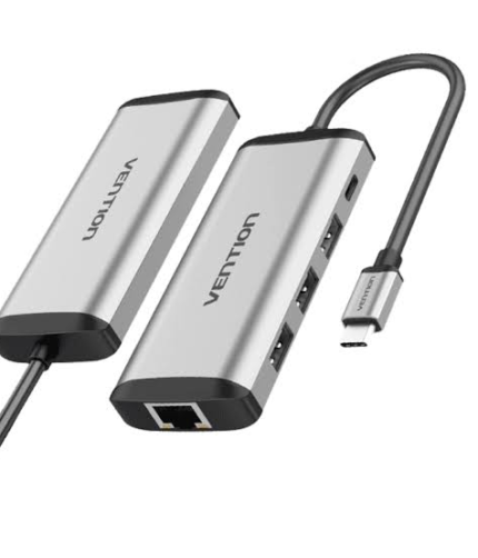 Vention USB-C MULTI-FUNCTIONAL 5 in 1 DOCKING STATION Type C to USB 3.0(3 ports), Gigabit Ethernet, PD Docking Station