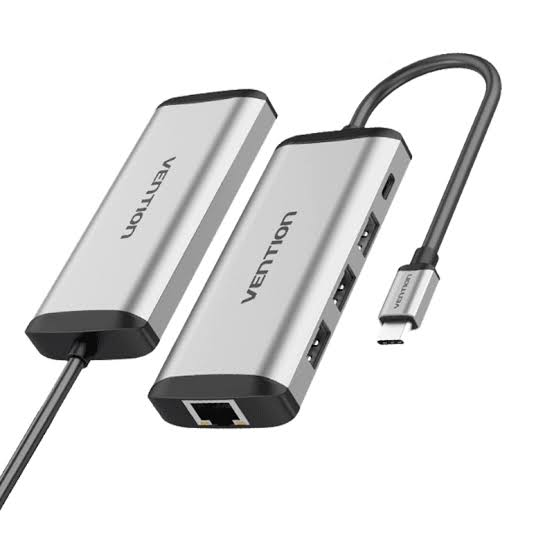 Vention USB-C MULTI-FUNCTIONAL 5 in 1 DOCKING STATION Type C to USB 3.0(3 ports), Gigabit Ethernet, PD Docking Station