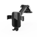 Vention One Touch Clamping Car Phone Mount With Suction Cup Black Square Type