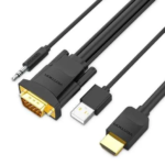 Vention Hdmi To Vga Cable With Audio Output And Usb Power Supply 1.5m Black – Abibg 1.5m