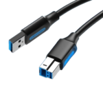 Vention USB 3.0 A Male to B Male Cable 1.5M Black PVC Type