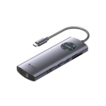 Vention USB C Multi-function 10 in 1 Docking Station USB-C to HDMI/ VGA/USB3.0*2/USB2.0*2/RJ45/TF/SD/PD Docking Station 0.15M Gray Mirrored Surface Type
