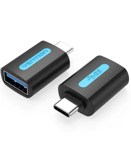 Vention USB-C Male to USB 3.0 Female OTG Adapter Black PVC Type