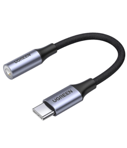 Vention USB-C Male to 3.5MM Earphone Jack With DAC Adapter 0.1M Gray Aluminum Alloy Type