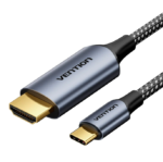Vention Cotton Braided USB-C to HDMI-A 4K HD Cable 1.8M Gray Aluminum Alloy Type