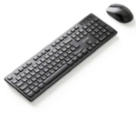 Vention Wireless Full-Sized Keyboard and Mouse Combo with Mouse Pad Black Slim Type - US English Layout